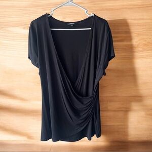 Premise Elegant Black Drape Top